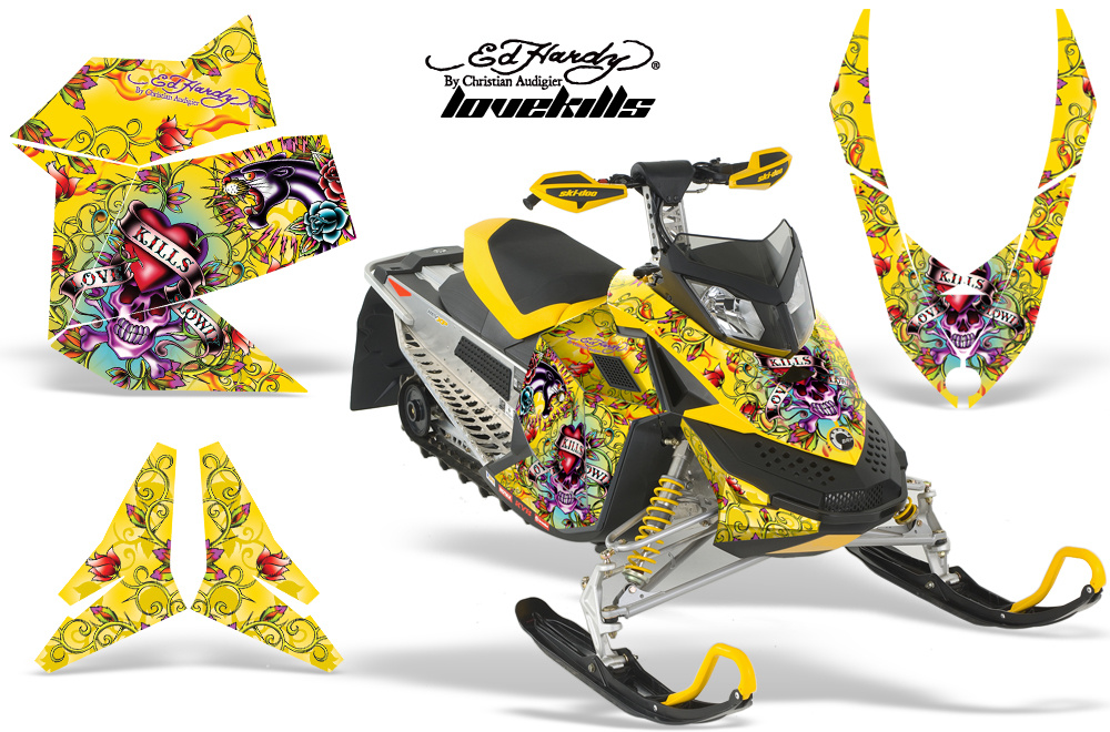 Skidoo REV XP Graphics Kit YELLOW EH Lovekills